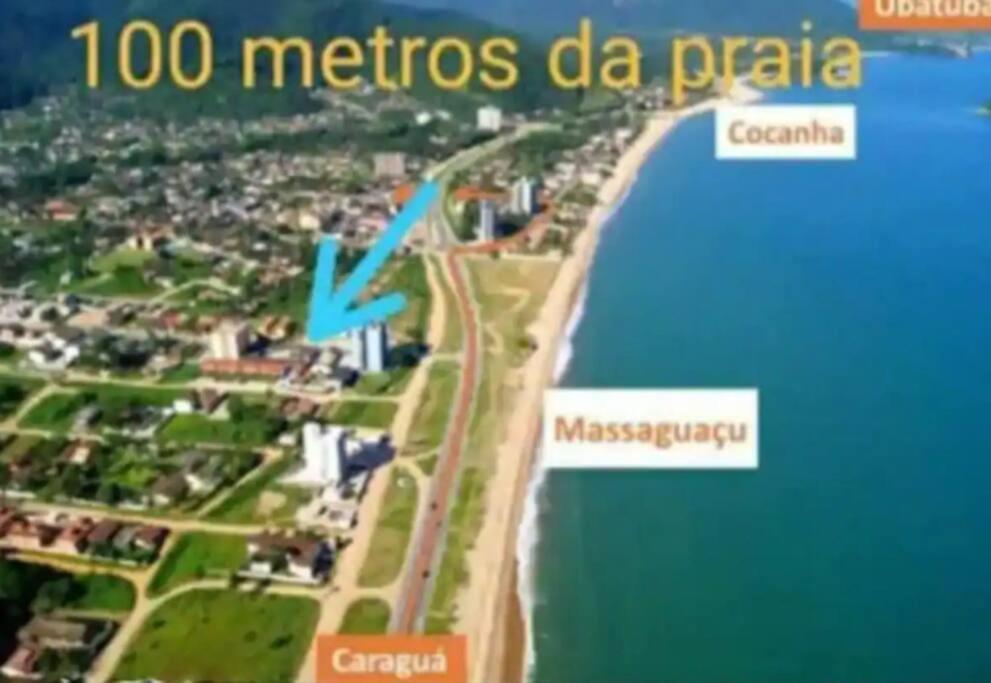 100Mts Da Praia Com Churrasqueira, Piscina E Wi-Fi カラグァタトゥバ エクステリア 写真